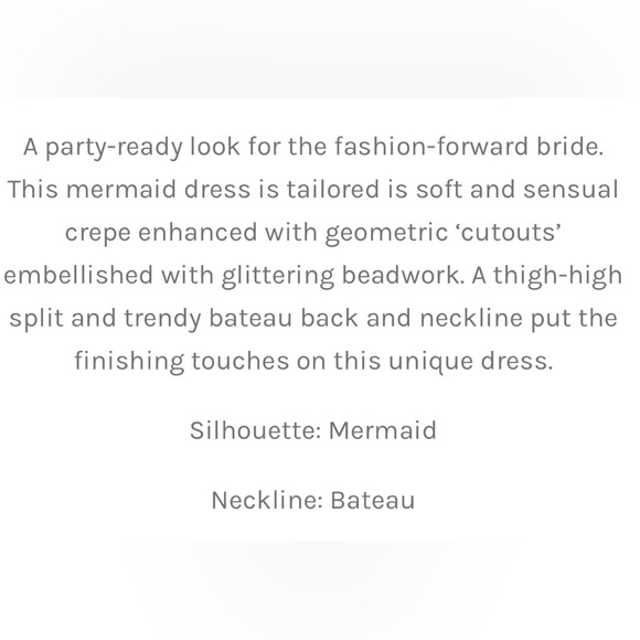 Pronovias Alaia is a striking crepe wedding dress featuring linear beading. - Picture 11 of 11